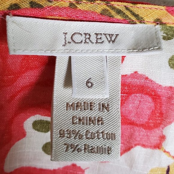 J.Crew Boho Cotton T-Shirt Ribbon, Floral sz 6 - Picture 7 of 11